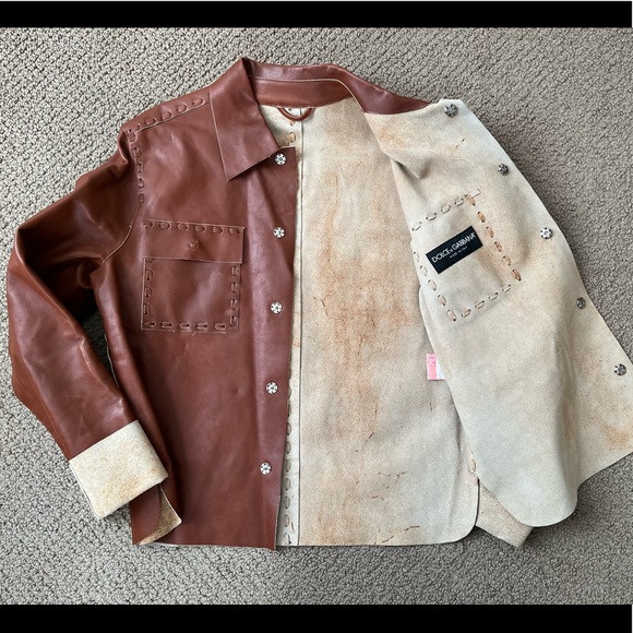 Vintage Dolce & Gabbana leather shirt jacket - Picture 5 of 6